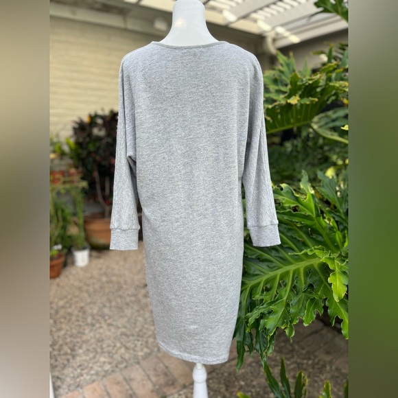 James Perse Standard Gray Sweatshirt Tunic Dress Size 4 (XL) - Picture 4 of 13